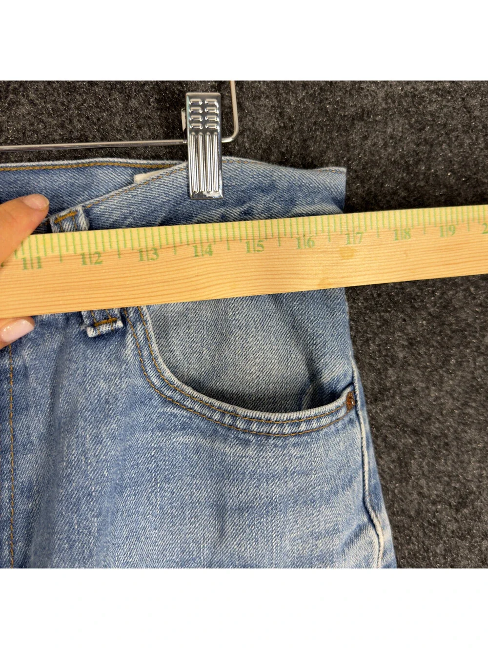 Levi's Jeans Men 34*36 Blue Denim Light Wash Mid Rise 505 Regular Straight